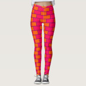 Niedlich Brick Zickzack Workout Red Leggings (Vorderseite)