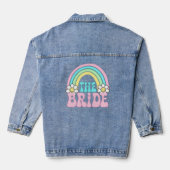Niedlich Bride Retro Hippie Junggeselinnen-Abschie Jeansjacke (Rückseite)