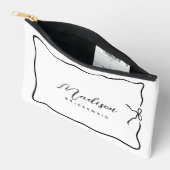 Niedlich Bridesmaid Coquette Style Script Ribbon Zubehörtasche (Offen)