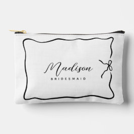 Niedlich Bridesmaid Coquette Style Script Ribbon Zubehörtasche