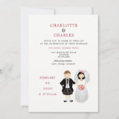 Niedlich Bridge und Groom Scottish Tartan Wedding  Einladung (Vorderseite)