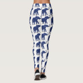 Niedlich Bright Blue Thai Elephant Muster Leggings (Rückseite)