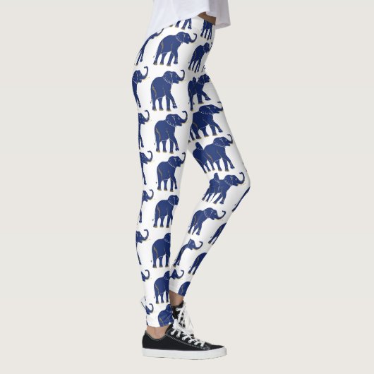 Niedlich Bright Blue Thai Elephant Muster Leggings (Rechts)