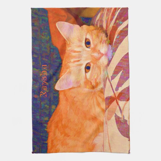 Niedlich Bright Orange Tabby Cat Geschirrtuch (Vertikal)