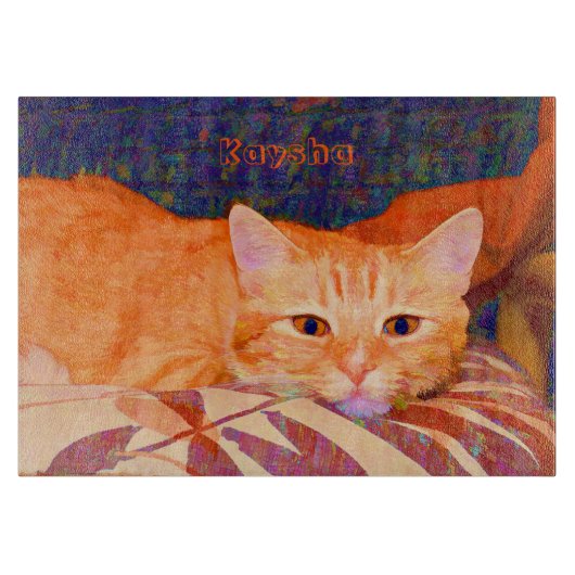 Niedlich Bright Orange Tabby Cat Schneidebrett (Vorderseite)
