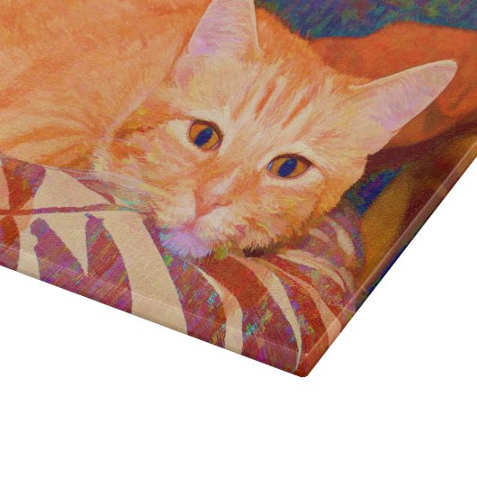 Niedlich Bright Orange Tabby Cat Schneidebrett (Ecke)