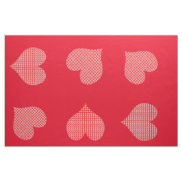 Niedlich Bright Red Gemustert Hearts Fabric Stoff