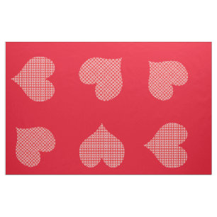 Niedlich Bright Red Gemustert Hearts Fabric Stoff