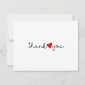 Niedlich Bright Red Heart Vielen Dank Dankeskarte (Vorderseite)
