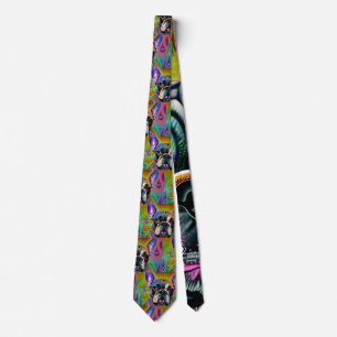 Niedlich Brindle French Bulldog Necktie Krawatte