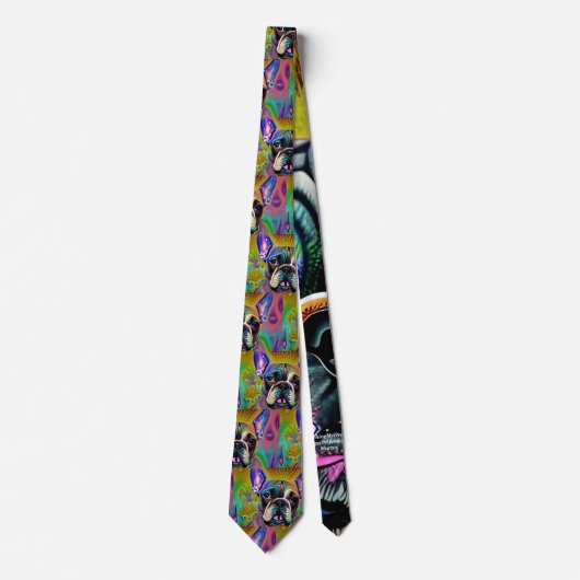 Niedlich Brindle French Bulldog Necktie Krawatte (Vorderseite)