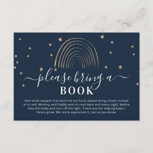 Niedlich bringen Sie ein Buch Gold Regenbogen & St Begleitkarte (Vorderseite)