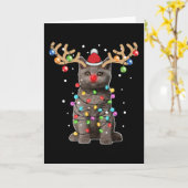 Niedlich British Shorthair Cat Funny Christmas Hol Karte (Gelbe Blume)