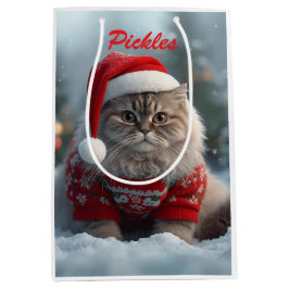 Niedlich British Shorthair Cat Weihnachten Persona Mittlere Geschenktüte