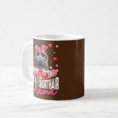 Niedlich British Shorthair Mama Blume Bandana Cat Kaffeetasse (Vorderseite Links)