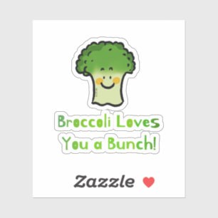 Niedlich Broccoli Pun Cartoon Design Aufkleber