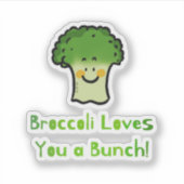 Niedlich Broccoli Pun Cartoon Design Aufkleber (Vorderseite)