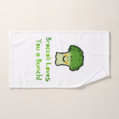 Niedlich Broccoli Pun Cartoon Design Badhandtuch Set (Handtuch)