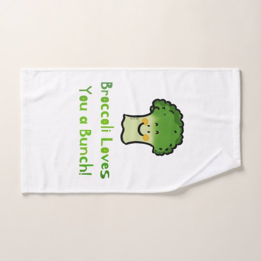Niedlich Broccoli Pun Cartoon Design Badhandtuch Set (Handtuch)