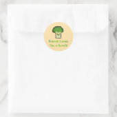 Niedlich Broccoli Pun Cartoon Design Runder Aufkleber (Tasche)