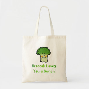 Niedlich Broccoli Pun Cartoon Design Tragetasche