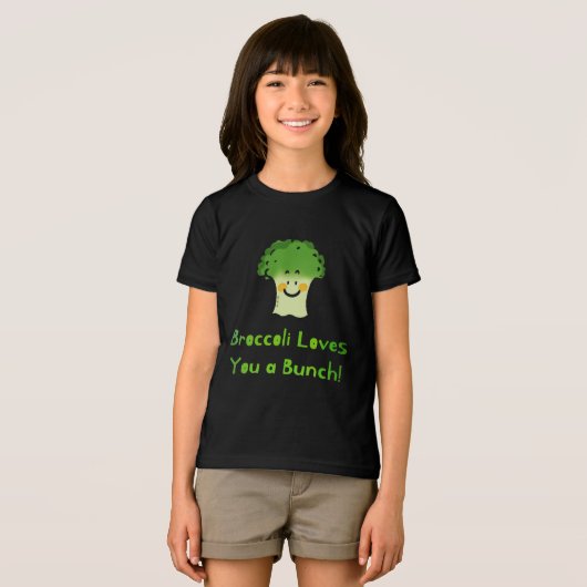 Niedlich Broccoli Pun Cartoon Design Tri-Blend Shirt (Vorderseite Voll)