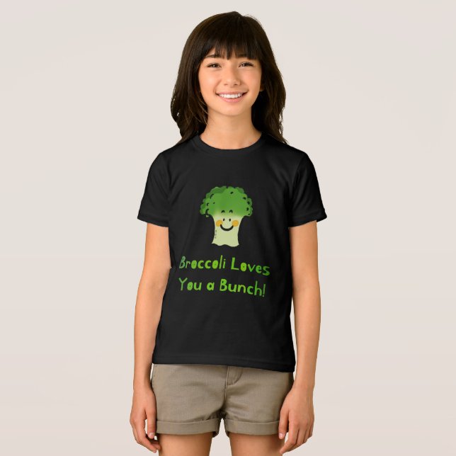 Niedlich Broccoli Pun Cartoon Design Tri-Blend Shirt (Vorderseite Voll)