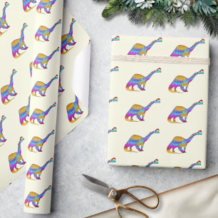 Niedlich Brontosaurus Dinosaurier Weihnachten Geschenkpapier