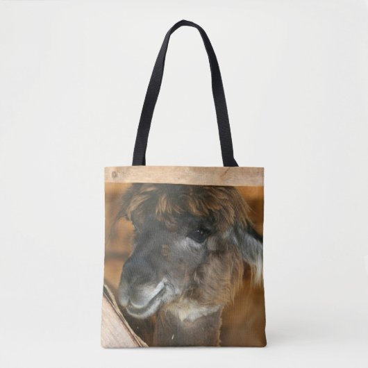 Niedlich Brown Alpaca Llama Farm Animal Tasche (Vorderseite)
