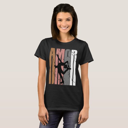 Niedlich Brown Amor Ice Skaten Motivierend Girls T T-Shirt (Vorne ganz)
