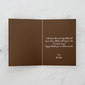 Niedlich Brown and White Cake Grandson 1. Geburtst Karte (Innenseite)