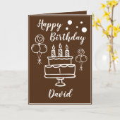 Niedlich Brown and White Cake Grandson 1. Geburtst Karte (Gelbe Blume)