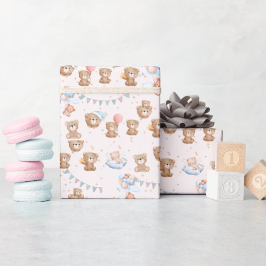 Niedlich Brown Baby Bear Geschenkpapier (Babyparty)