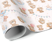 Niedlich Brown Baby Bear Geschenkpapier (Rolleneckpunkt)
