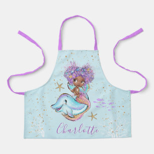 Niedlich Brown Baby Mermaid All-over Print-Schürze Schürze