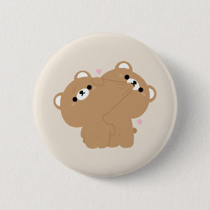 Niedlich Brown Bär Couple Button