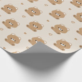 Niedlich Brown Bär Couple Geschenkpapier (Ecke)