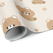 Niedlich Brown Bär Couple Geschenkpapier (Rolleneckpunkt)