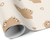 Niedlich Brown Bär Couple Geschenkpapier (Rolleneckpunkt)