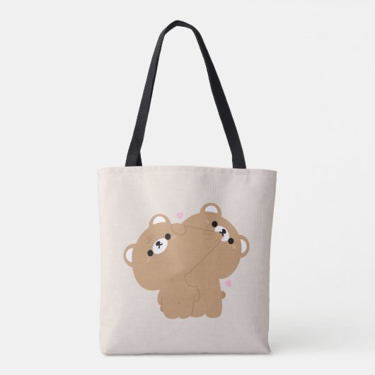 Niedlich Brown Bär Couple Tasche (Rückseite)