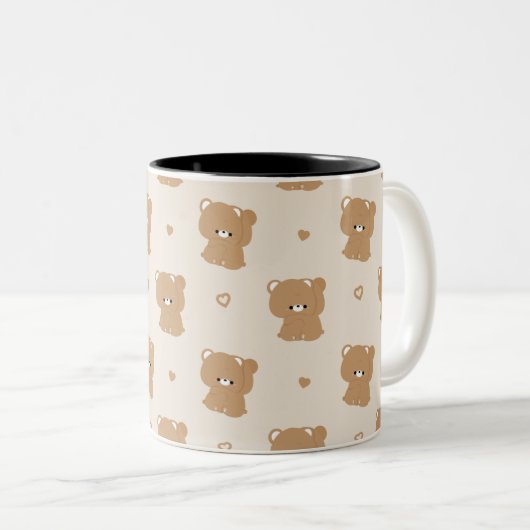 Niedlich Brown Bär Couple Zweifarbige Tasse (VorderseiteRechts)