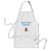 Niedlich Brown Bear Blue Bib Baby's First Birthday