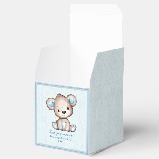Niedlich Brown Bear Boy Blue Blanket Geschenkschachtel (Geöffnet)