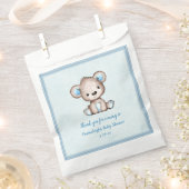 Niedlich Brown Bear Boy Blue Blanket Geschenktütchen (Ausgeschnitten)