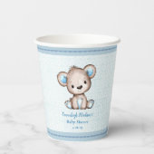 Niedlich Brown Bear Boy Blue Blanket Pappbecher (Rückseite)