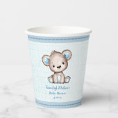 Niedlich Brown Bear Boy Blue Blanket Pappbecher (Vorderseite)
