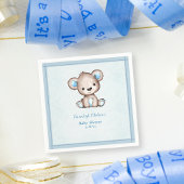 Niedlich Brown Bear Boy Blue Blanket Serviette