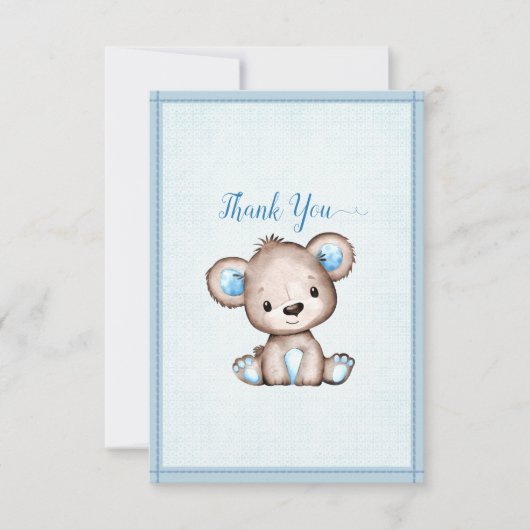 Niedlich Brown Bear for Boy Baby Showroom Vielen D Dankeskarte (Vorderseite)