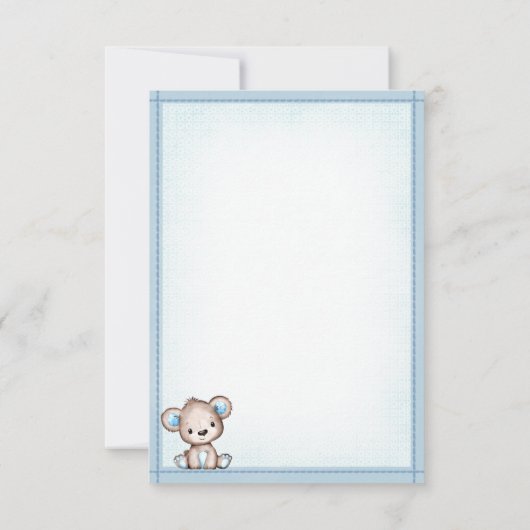 Niedlich Brown Bear for Boy Baby Showroom Vielen D Dankeskarte (Rückseite)