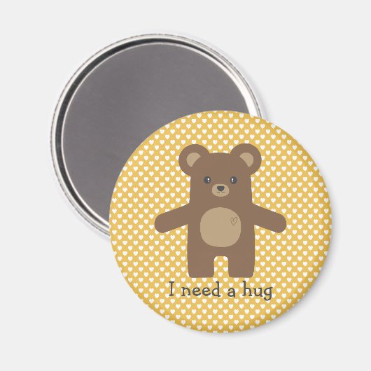 Niedlich Brown Bear Hug Magnet (Vorderseite/Rückseite)
